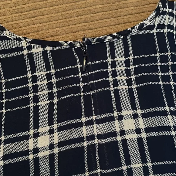 Forever 21 navy blue and white plaid dress, size 13/14. - Picture 5 of 6